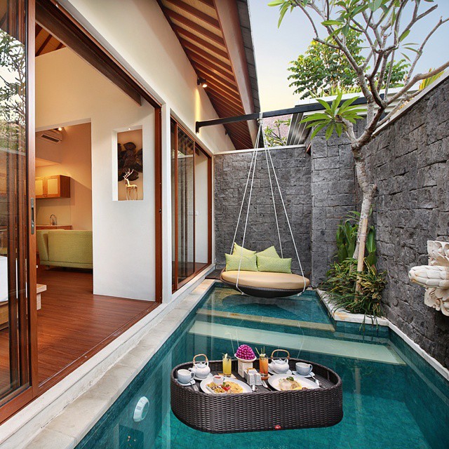 Bali Green Swimming Pool Tiles at Ini Vie Villa - IG @inivievilla